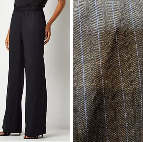 NEW RARE Worthington Modern Fit Wide Leg Trousers Women Pants Pinstripe Office - Picture 1 of 16